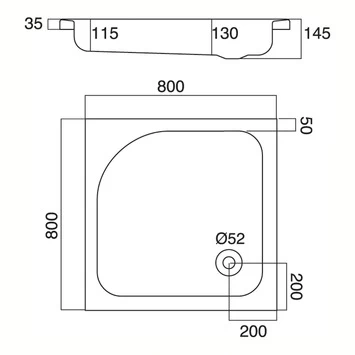 Sealskin Douchebak Optimo Vierkant Inbouw 80x80x14 Cm 4 Sealskin Douchebak Optimo Vierkant Inbouw 80x80x14 Cm - Afbeelding 2