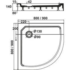 Sealskin Douchebak Fusion Kwartrond Opbouw 80x80x14 Cm Wit -Badkamer Verkoop 123 6100