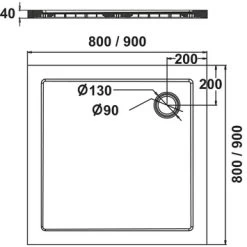 Sealskin Douchebak Fusion Vierkant Inbouw 90x90x4 Cm -Badkamer Verkoop 123 6102