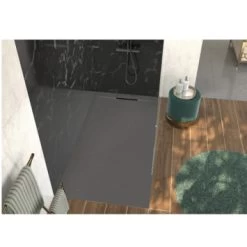 Allibert Douchebak Luna 180x80 Cm Gun Metal -Badkamer Verkoop 123 6127