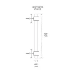 Van Marcke Glijstang Keros Chroom 70 Cm -Badkamer Verkoop 123 6167