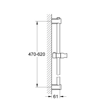Grohe Universele Glijstang Vitalio 600 Mm 4 Grohe Universele Glijstang Vitalio 600 Mm - Afbeelding 2