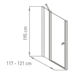 Van Marcke Hoover Douchewand Draaideur 120x195 -Badkamer Verkoop 123 6213