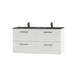 Tiger Badkamermeubel Studio 120cm Hoogglans Wit/matzwart Met RVS Greep 7 Tiger Badkamermeubel Studio 120cm Hoogglans Wit/matzwart Met RVS Greep -Badkamer Verkoop 123 657