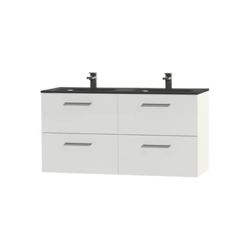 Tiger Badkamermeubel Studio 120cm Hoogglans Wit/matzwart Met RVS Greep 5 Tiger Badkamermeubel Studio 120cm Hoogglans Wit/matzwart Met RVS Greep - Afbeelding 3