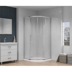 Atlantic Douchecabine Cedar Kwartrond 90x90x195 Cm -Badkamer Verkoop 123 6671