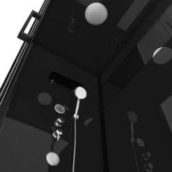 Aurlane Douchecabine Met Schuifdeur Black Mirror 2 Rechthoek Zwart 80x110 Cm -Badkamer Verkoop 123 6676