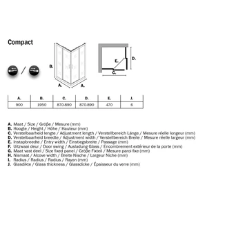 Sealskin Douchecabine Met Schuifdeur Compact Hoekinstap 90x195 Cm Chroom 10 Sealskin Douchecabine Met Schuifdeur Compact Hoekinstap 90x195 Cm Chroom - Afbeelding 8