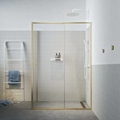 Sealskin Schuifdeur Met Zijwand Contour 120x90x200 Cm Goud Geborsteld