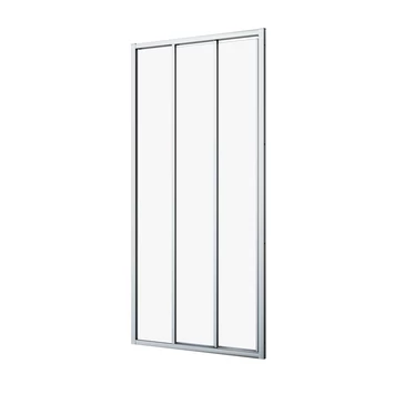 Sealskin Hooked Driedelige Schuifdeur 85x200 Cm, 6 Mm Helder Veiligheidsglas Met Antikalklaag Zilver Hoogglans 4 Sealskin Hooked Driedelige Schuifdeur 85x200 Cm, 6 Mm Helder Veiligheidsglas Met Antikalklaag Zilver Hoogglans - Afbeelding 2