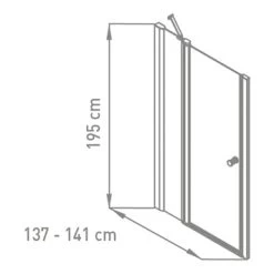 Van Marcke Hoover Douchewand Draaideur 140x195 -Badkamer Verkoop 123 6879