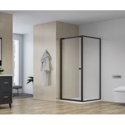 Atlantic Roan Douchewand En -deur 90x90x190cm Zwart -Badkamer Verkoop 123 6926