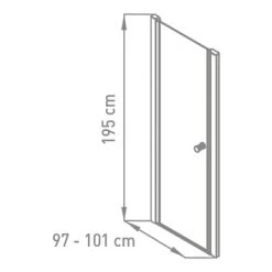 Van Marcke Hoover Douchewand Draaideur 100x195 -Badkamer Verkoop 123 6949