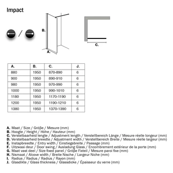 Sealskin Inloopdouche Impact A3 118x195 Cm Chroom 6 Sealskin Inloopdouche Impact A3 118x195 Cm Chroom - Afbeelding 4