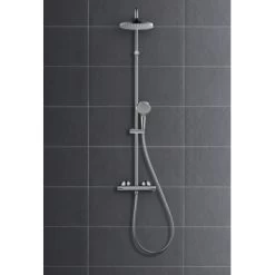 Hansgrohe Douchesysteem Vernis Blend 200 Met Thermostaatkraan Mat Zwart -Badkamer Verkoop 123 7317