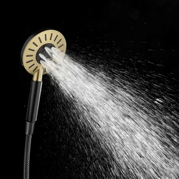 Tiger Regendoucheset Akcent Zwart/messing Incl Kraan En Handdouche Met 3 Straalstanden 8 Tiger Regendoucheset Akcent Zwart/messing Incl Kraan En Handdouche Met 3 Straalstanden - Afbeelding 6