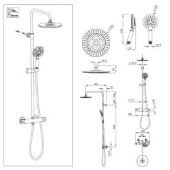 Tiger Regendoucheset Akcent Zwart/messing Incl Kraan En Handdouche Met 3 Straalstanden 17 Tiger Regendoucheset Akcent Zwart/messing Incl Kraan En Handdouche Met 3 Straalstanden -Badkamer Verkoop 123 7345
