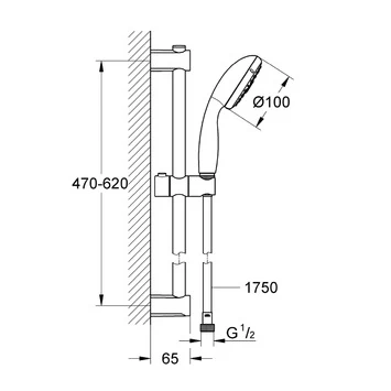 Grohe Doucheset Vitalio Start Met Glijstang 3 Douchestanden 4 Grohe Doucheset Vitalio Start Met Glijstang 3 Douchestanden - Afbeelding 2