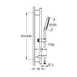 Grohe Doucheset Vitalio Smartactive 150/3 12 Grohe Doucheset Vitalio Smartactive 150/3 -Badkamer Verkoop 123 7479
