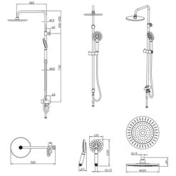 Tiger Regendoucheset Akcent Zwart Messing -Badkamer Verkoop 123 7500