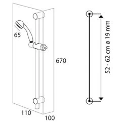 Tiger Doucheset Splash Como Met Glijstang Chroom -Badkamer Verkoop 123 7516