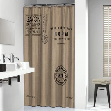 Sealskin Douchegordijn Savon De Provence Bruin Textiel 180x200 Cm 4 Sealskin Douchegordijn Savon De Provence Bruin Textiel 180x200 Cm - Afbeelding 2
