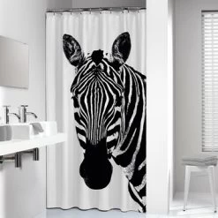 Sealskin Douchegordijn Zebra 180x200cm Zwart/wit 12 Sealskin Douchegordijn Zebra 180x200cm Zwart/wit -Badkamer Verkoop 123 7824
