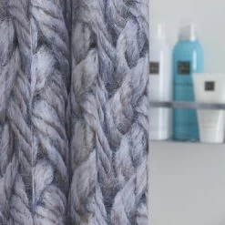 Sealskin Douchegordijn Knitted Grijs 180x200 Cm -Badkamer Verkoop 123 7838