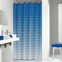 Sealskin Douchegordijn Speckles Royal Blauw 180x200 Cm -Badkamer Verkoop 123 7849