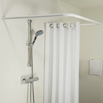 Sealskin Douchegordijnstang Seallux Combi Wit 6 Sealskin Douchegordijnstang Seallux Combi Wit - Afbeelding 4