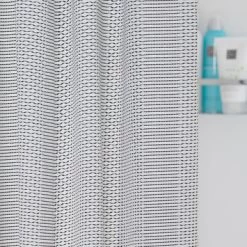 Sealskin Douchegordijn Wave Polyester 180x200 Cm Zwart -Badkamer Verkoop 123 8004