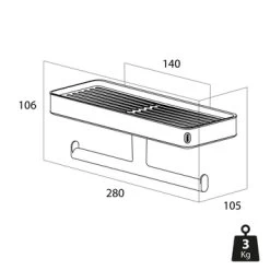 Tiger Toiletrolhouder Carv Met Planchet -Badkamer Verkoop 123 8459