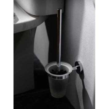 Haceka Toiletborstelhouder Kosmos Tec Hangend Chroom Met Matglazen Pot 4 Haceka Toiletborstelhouder Kosmos Tec Hangend Chroom Met Matglazen Pot - Afbeelding 2