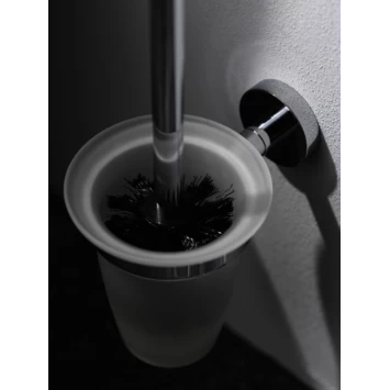 Haceka Toiletborstelhouder Kosmos Tec Hangend Chroom Met Matglazen Pot 5 Haceka Toiletborstelhouder Kosmos Tec Hangend Chroom Met Matglazen Pot - Afbeelding 3