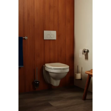 Haceka Toiletborstelhouder Kosmos Tec Hangend Chroom Met Matglazen Pot 6 Haceka Toiletborstelhouder Kosmos Tec Hangend Chroom Met Matglazen Pot - Afbeelding 4
