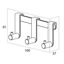 Tiger Douchecabine 3-haak RVS Geborsteld -Badkamer Verkoop 123 8802