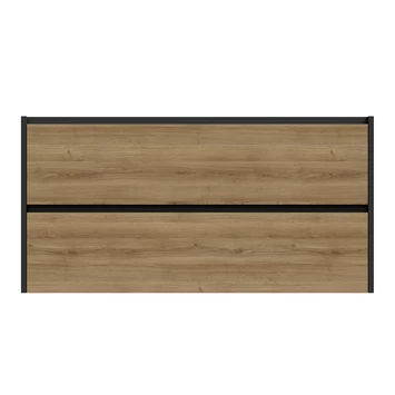Tiger Reverse Meubelset 120 Cm Met 2 Lades Chalet Eik / Mat Zwart Inclusief Quadro Wastafel Dubbel Mat Zwart 6 Tiger Reverse Meubelset 120 Cm Met 2 Lades Chalet Eik / Mat Zwart Inclusief Quadro Wastafel Dubbel Mat Zwart - Afbeelding 4