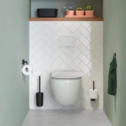 Tiger Carv Toiletborstel Met Houder Zwart -Badkamer Verkoop 123 8902