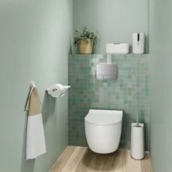 Tiger Toiletborstelhouder TESS Met Opbergfunctie Vrijstaand En Swoop Borstel Flexibel Wit/lichtgrijs -Badkamer Verkoop 123 8914