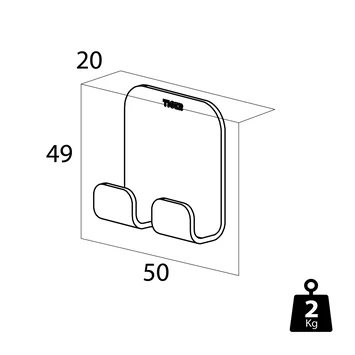Tiger Colar Handdoekhaak Zwart 4 Tiger Colar Handdoekhaak Zwart - Afbeelding 2