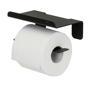Tiger Colar Toiletrolhouder Met Planchet Zwart 3 Tiger Colar Toiletrolhouder Met Planchet Zwart