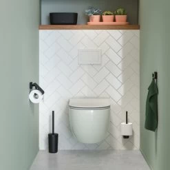 Tiger Toiletrolhouder Carv Met Klep Zwart -Badkamer Verkoop 123 9228