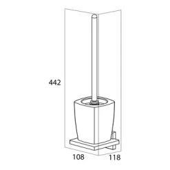 Tiger Toiletborstelhouder Zenna Hangend Chroom/Wengé -Badkamer Verkoop 123 9476