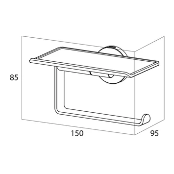 Tiger Toiletrolhouder Noon Met Planchet Zwart 5 Tiger Toiletrolhouder Noon Met Planchet Zwart - Afbeelding 3