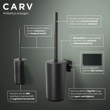 Tiger Toiletborstelhouder Carv Vrijstaand Zwart 7 Tiger Toiletborstelhouder Carv Vrijstaand Zwart - Afbeelding 5