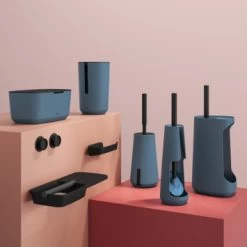Tiger Toiletborstelhouder TESS Met Swoop Borstel Flexibel Blauw/zwart -Badkamer Verkoop 123 9711