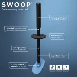 Tiger Toiletborstelhouder TESS Met Swoop Borstel Flexibel Blauw/zwart -Badkamer Verkoop 123 9714