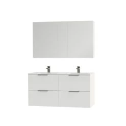 Tiger Badkamermeubel Studio 120cm Hoogglans Wit/matwit Met Platte RVS Greep 6 Tiger Badkamermeubel Studio 120cm Hoogglans Wit/matwit Met Platte RVS Greep -Badkamer Verkoop 123 979