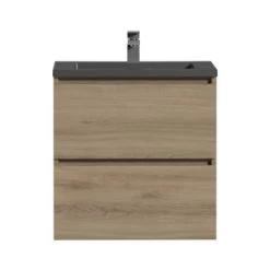 Tiger Karlo Badkamermeubel 60 Cm Chalet Eiken Met Wastafel Zwart -Badkamer Verkoop 123 982